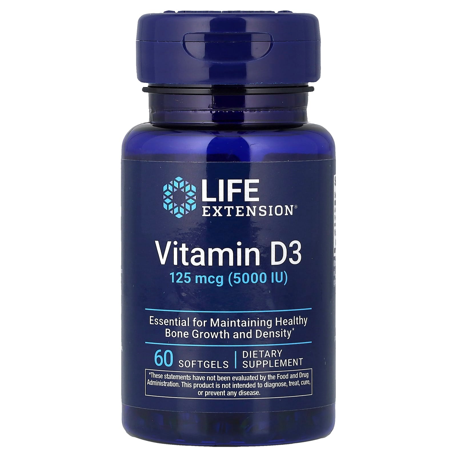 Life Extension Vitamina D3 5000 UI - 60 softgels